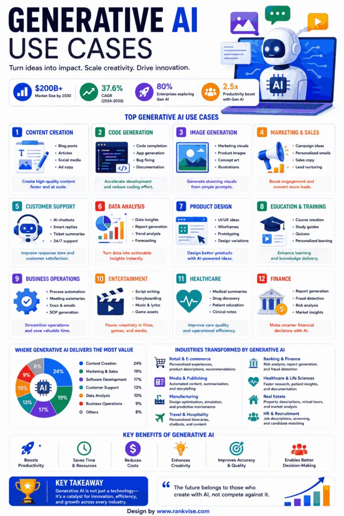Generative AI Use Cases Infographic
